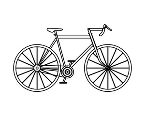 flat design single bike icon vector illustration
