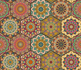 Tiles Pattern from Colorful Hexagon
