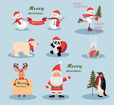 Christmas and New Year holiday Icons and attributes vector image design set for you illustration, design, postcards, labels, stickers and other creative needs.