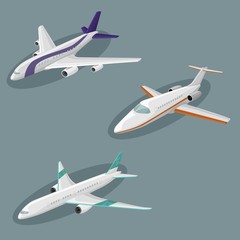 Airplanes vector image design set.