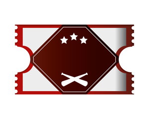 flat design baseball game ticket icon vector illustration