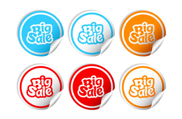 big sale set stickers vector