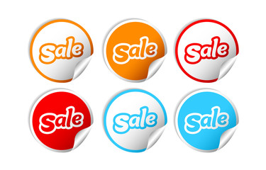 sale set  stickers  vector