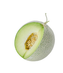 green melon on white