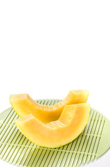 cut cantaloupe melon
