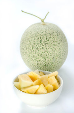cut cantaloupe melon