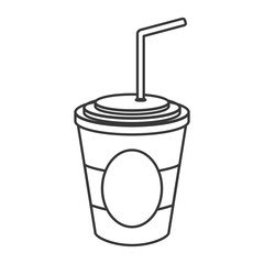 flat design soft drink disposable cup icon vector illustration