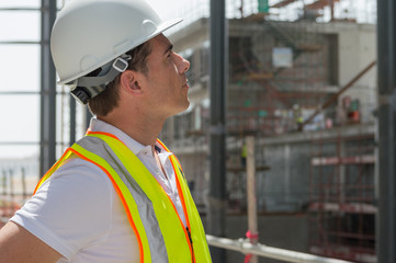 Engineer working in a construction