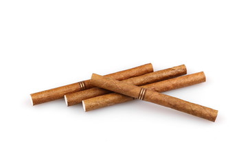 Luxury cigarillo isolated over white 