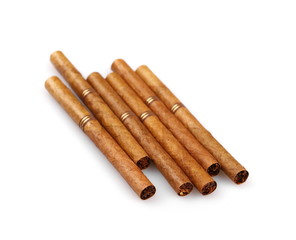 Luxury cigarillo isolated over white background