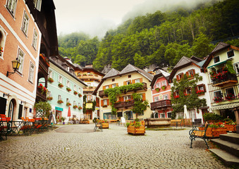 Fototapeta premium Town square in Hallstatt