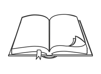 flat design open book icon vector illustration