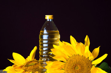 Sunflower oil in plastic bottle
