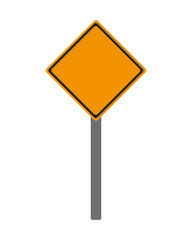 flat design blank yellow street sign icon vector illustration