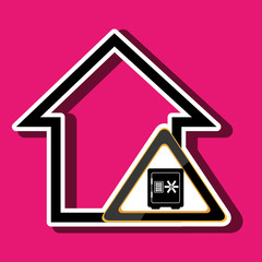 silhouette house security protection vector illustration graphic