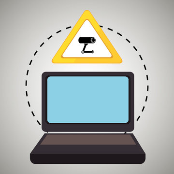 laptop virus safe symbol vector illustration graphic