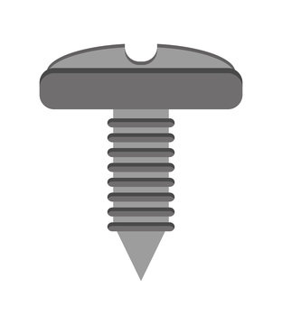 flat design screw nut icon vector illustration