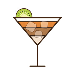 cocktail kiwi glass alcohol drink beverage icon. Isolated and flat illustration, vector