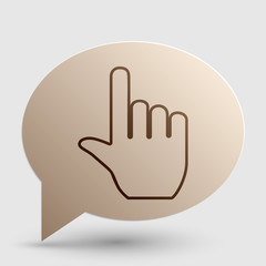 Obraz premium Hand sign illustration. Brown gradient icon on bubble with shadow.