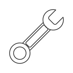 flat design wrench tool icon vector illustration