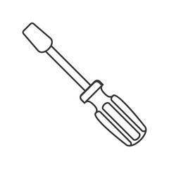 flat design single screwdriver icon vector illustration