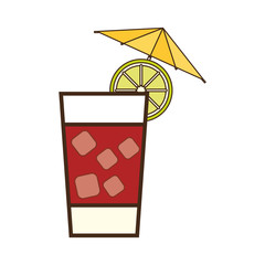 cocktail umbrella glass alcohol drink beverage icon. Isolated and flat illustration, vector