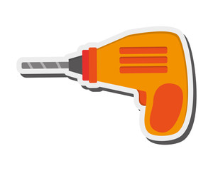 flat design hand drill icon vector illustration