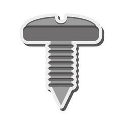 flat design screw nut icon vector illustration
