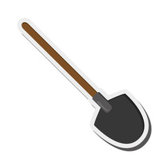 flat design single shovel icon vector illustration