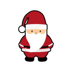 santa cartoon merry christmas celebration icon. Isolated and flat illustration, vector