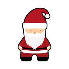 santa cartoon merry christmas celebration icon. Isolated and flat illustration, vector