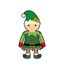 elf hat cartoon merry christmas celebration icon. Isolated and flat illustration, vector