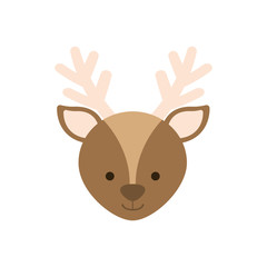 reindeer deer cartoon merry christmas celebration icon. Isolated and flat illustration, vector