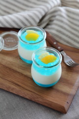 Beautiful White Milk & Blue Hawaii Jelly