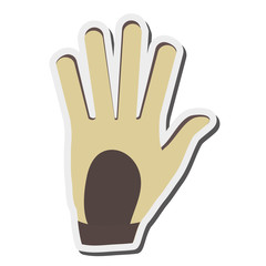 flat design golf glove icon vector illustration