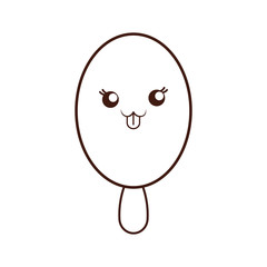 ice cream silhouette kawaii dessert cartoon happy icon. Isolated and flat illustration, vector