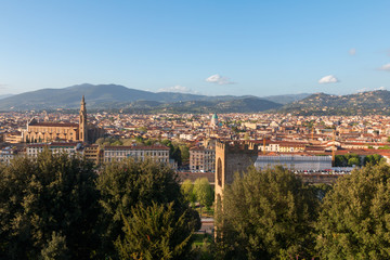 Beautiful views of Florence city at sunset