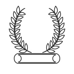 flat design laurel wreath emblem icon vector illustration