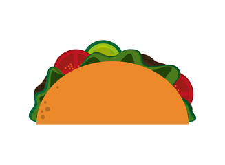 flat design single taco icon vector illustration
