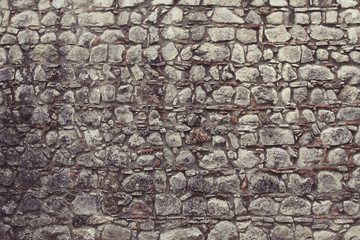 Wide old stone wall texture
