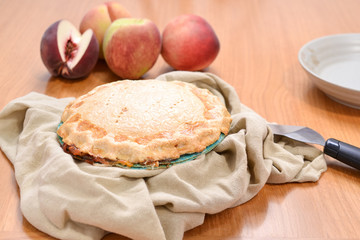 Yellow peach pie