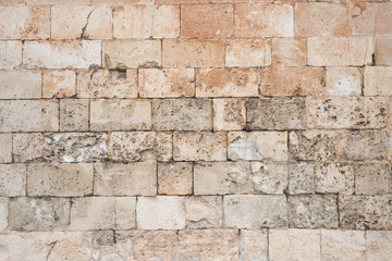 Old and weathered large stone blocks wall texture - 118139698