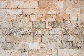 Poster Pierres Texture de mur de gros blocs de pierre anciens et patinés