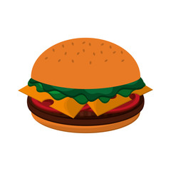 flat design whole hamburger icon vector illustration