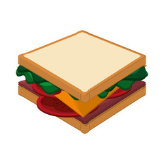 flat design whole sandwich icon vector illustration