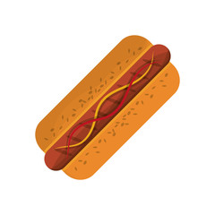 flat design hot dog icon vector illustration