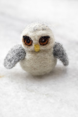 Handmade  owl decoration on a table