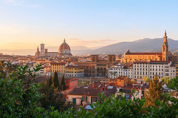 Fototapeta na wymiar Beautiful views of Florence cityscape in the background Cathedra