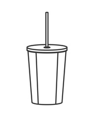 flat design soft drink disposable cup icon vector illustration