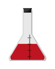 flat design conical flask icon vector illustration